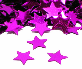 Star Confetti, Hot Pink 1/4